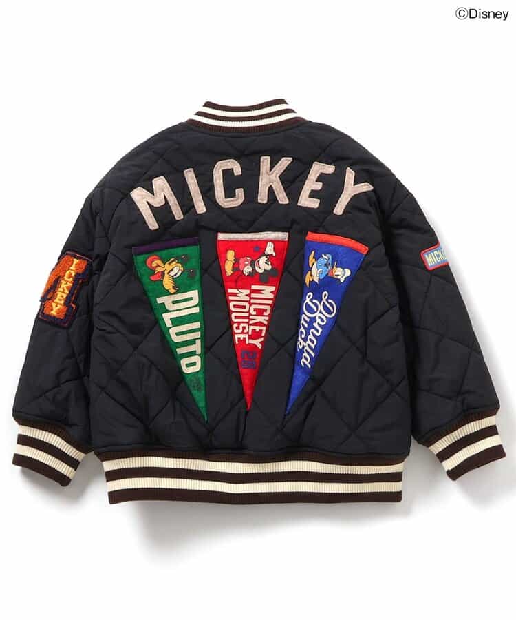 エフオーキッズ FOKIDS ディズニー ミッキーマウス ワッペンキルティングジャケット 501035