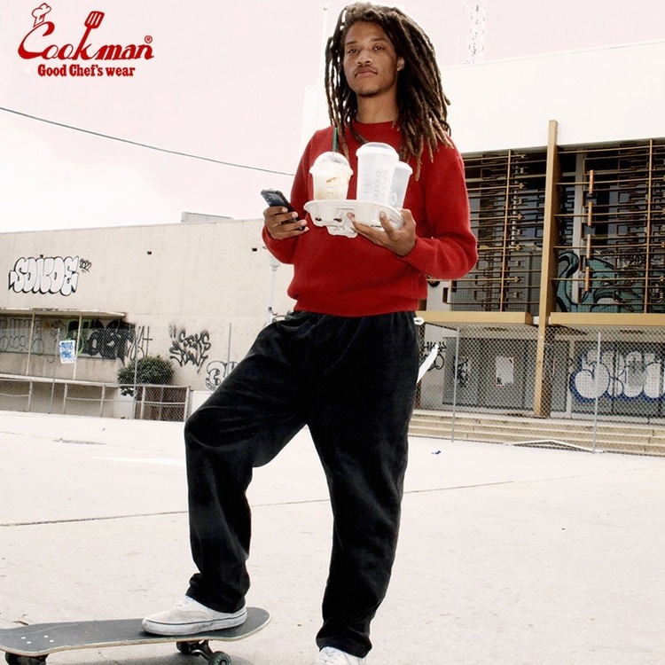 クックマン COOKMAN シェフパンツ コーデュロイ ブラック 231-33817