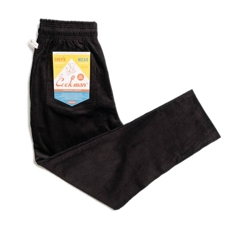 クックマン COOKMAN シェフパンツ コーデュロイ ブラック 231-33817