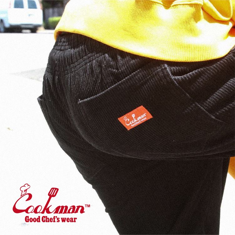 クックマン COOKMAN シェフパンツ コーデュロイ ブラック 231-33817