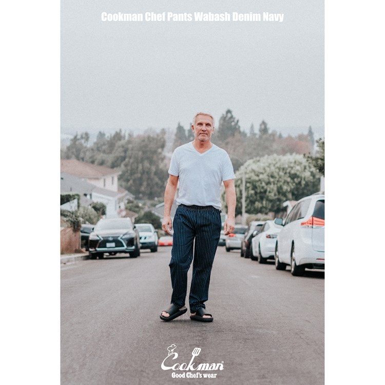 クックマン COOKMAN シェフパンツ ウォバッシュ ネイビー