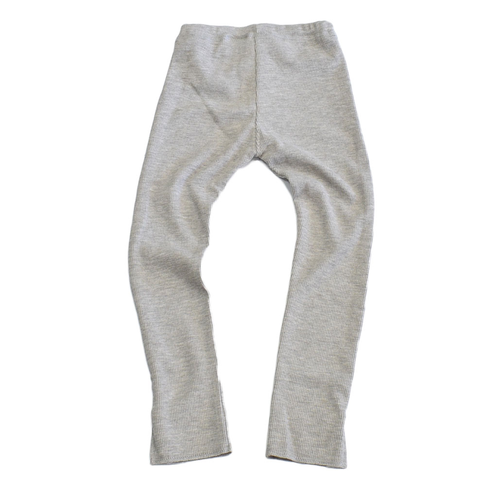 オーシャンアンドグラウンド ワッフルスリットレギンス グレー