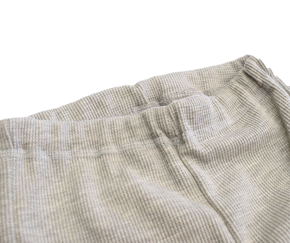 オーシャンアンドグラウンド ワッフルスリットレギンス グレー