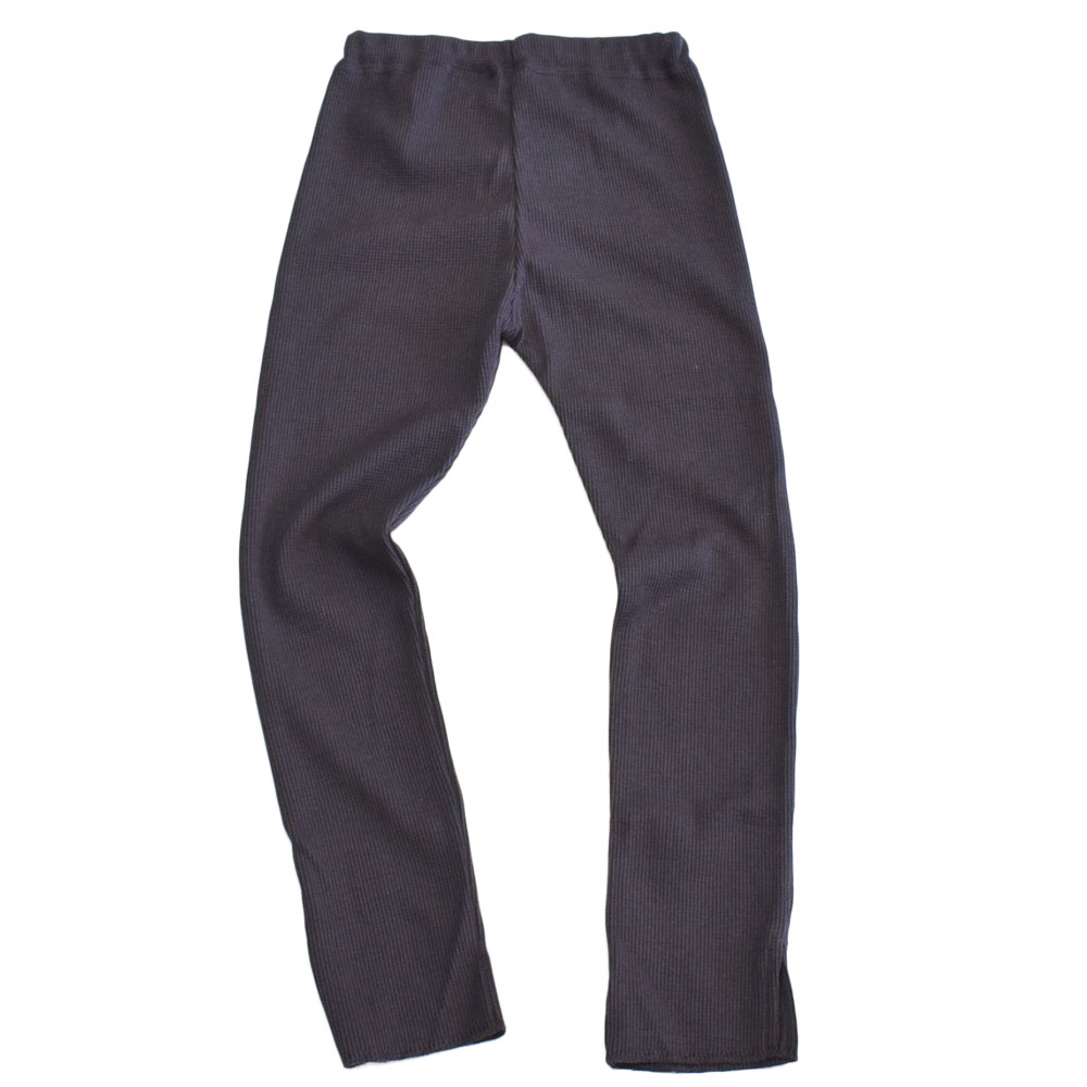 オーシャンアンドグラウンド ワッフルスリットレギンス チャコール