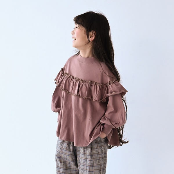 NHT エヌエイチティー ボトルネックフリルロングTシャツ 520261