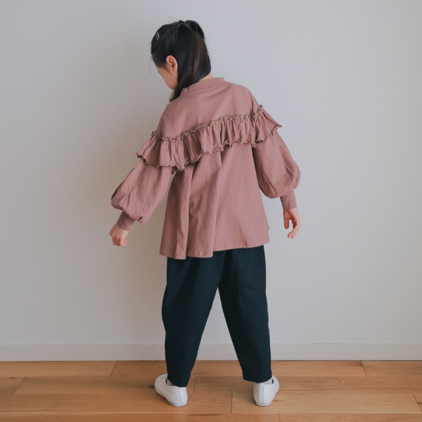 NHT エヌエイチティー ボトルネックフリルロングTシャツ 520261