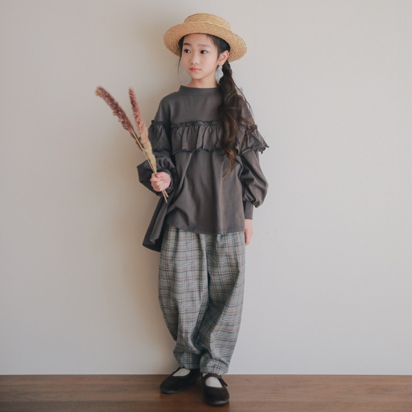 NHT エヌエイチティー ボトルネックフリルロングTシャツ 520261