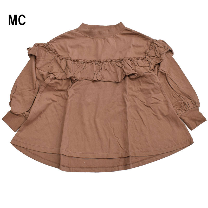 NHT エヌエイチティー ボトルネックフリルロングTシャツ 520261