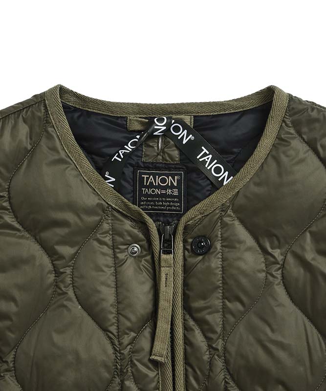 TAION タイオン ミリタリー M65 ライナーWジップ ショートダウンジャケット-ソフトシェル Gベージュ M65LSZBML-1SH