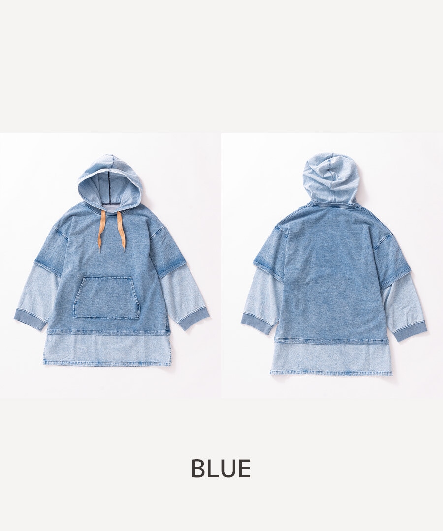 mililopiulu ケミカルデニム裏毛フーディーパーカー レディース｜ベビー子供服通販のPeace5