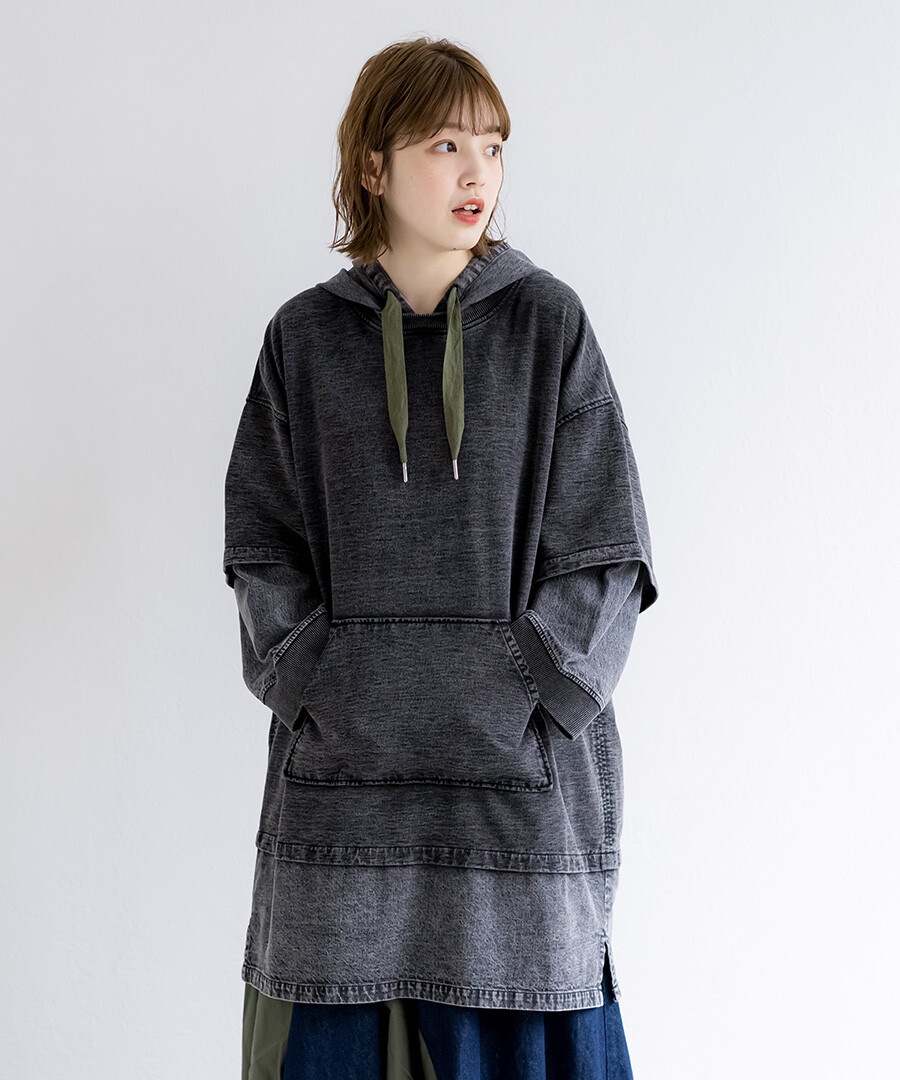 mililopiulu ケミカルデニム裏毛フーディーパーカー レディース｜ベビー子供服通販のPeace5