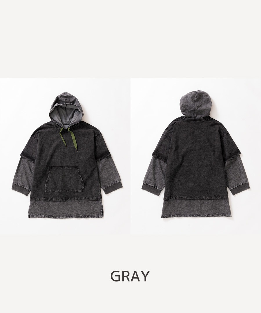 mililopiulu ケミカルデニム裏毛フーディーパーカー レディース｜ベビー子供服通販のPeace5