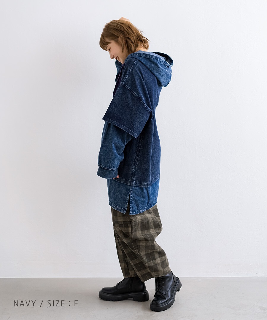 mililopiulu ケミカルデニム裏毛フーディーパーカー レディース｜ベビー子供服通販のPeace5