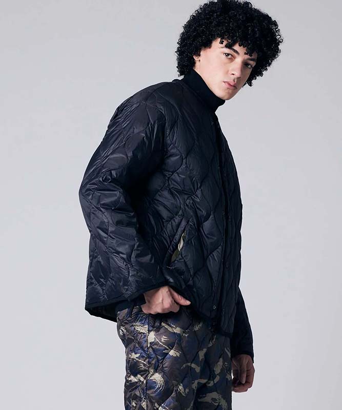 TAION タイオン ミリタリー M65 ライナーWジップ ショートダウンジャケット-ソフトシェル Dセージ M65LSZBML-1SH