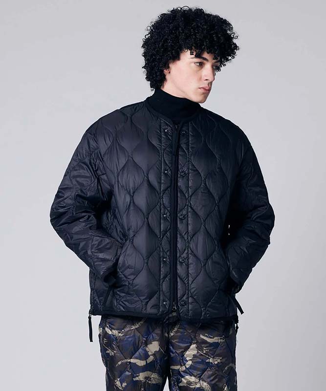 TAION タイオン ミリタリー M65 ライナーWジップ ショートダウンジャケット-ソフトシェル ホワイト M65LSZBML-1SH