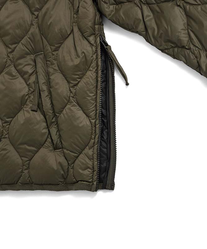 TAION タイオン ミリタリー M65 ライナーWジップ ショートダウンジャケット-ソフトシェル ホワイト M65LSZBML-1SH