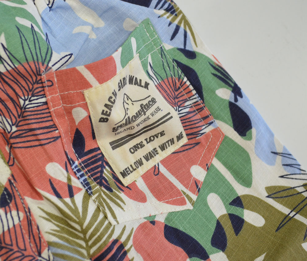 イエローフェイス リネンコットンハーフパンツ リーフレッド