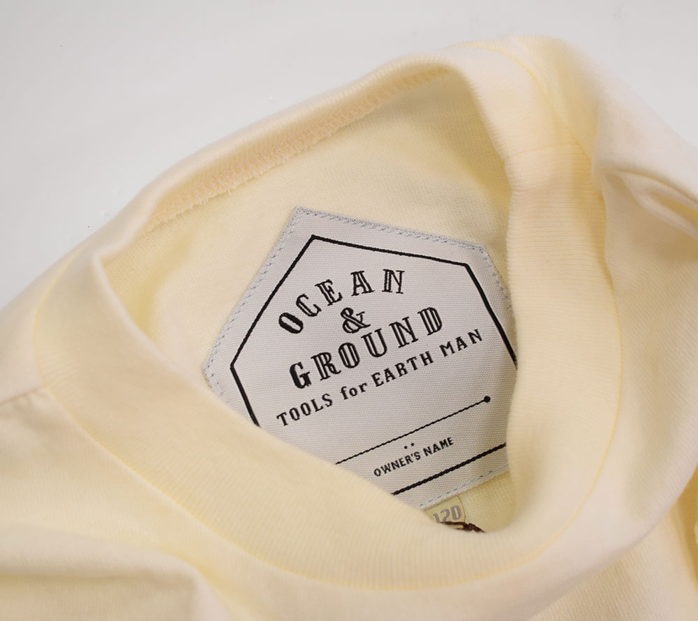 オーシャンアンドグラウンド レイヤードデニムロングTシャツ オフホワイト