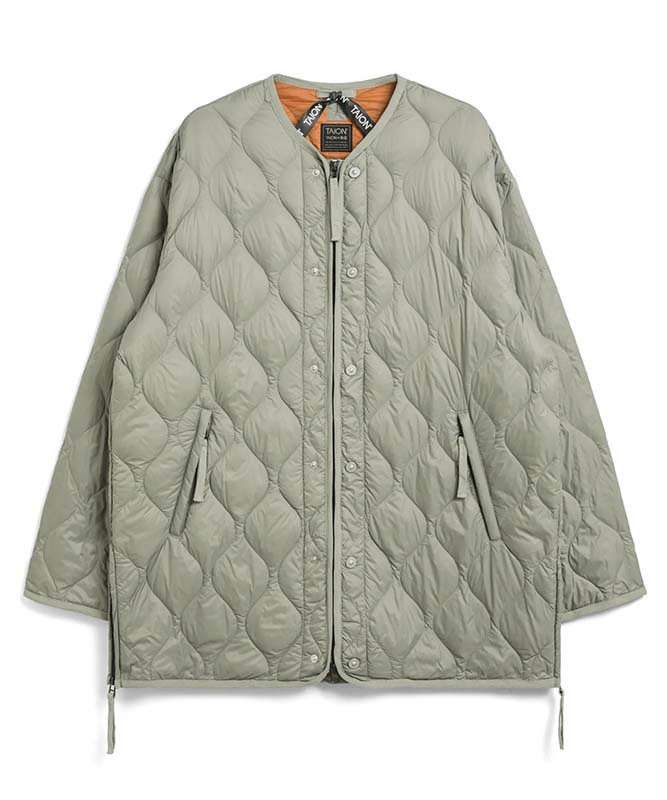 TAION タイオン ミリタリー M65 ライナーWジップ ダウンジャケット-ソフトシェル Dセージ M65LSZBML-1