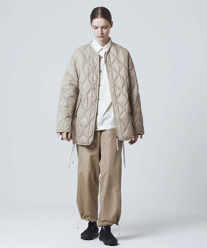 TAION タイオン ミリタリー M65 ライナーWジップ ダウンジャケット ソフトシェル ベージュ M65LSZBML-1