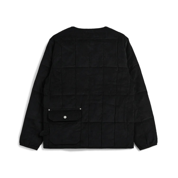 TAION タイオン ワーク クルーネック コーデュロイ×ダウンジャケット ブラック TAION-104BWK-CT