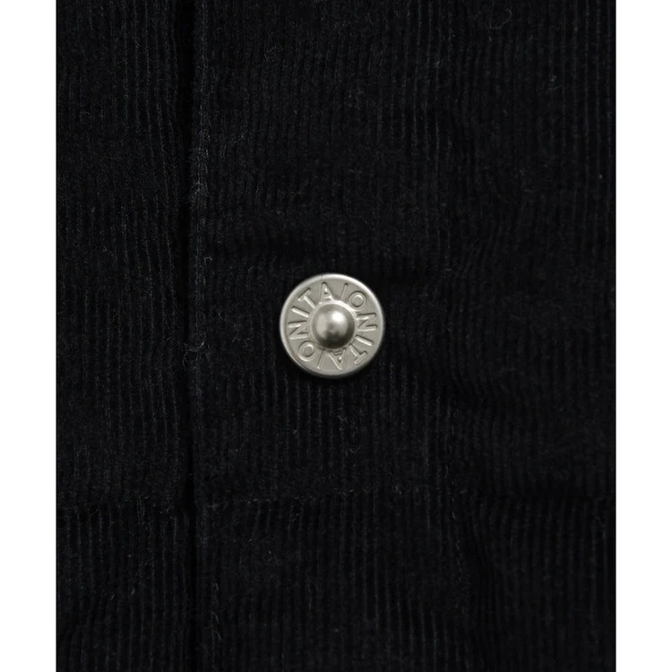 TAION タイオン ワーク クルーネック コーデュロイ×ダウンジャケット ブラック TAION-104BWK-CT