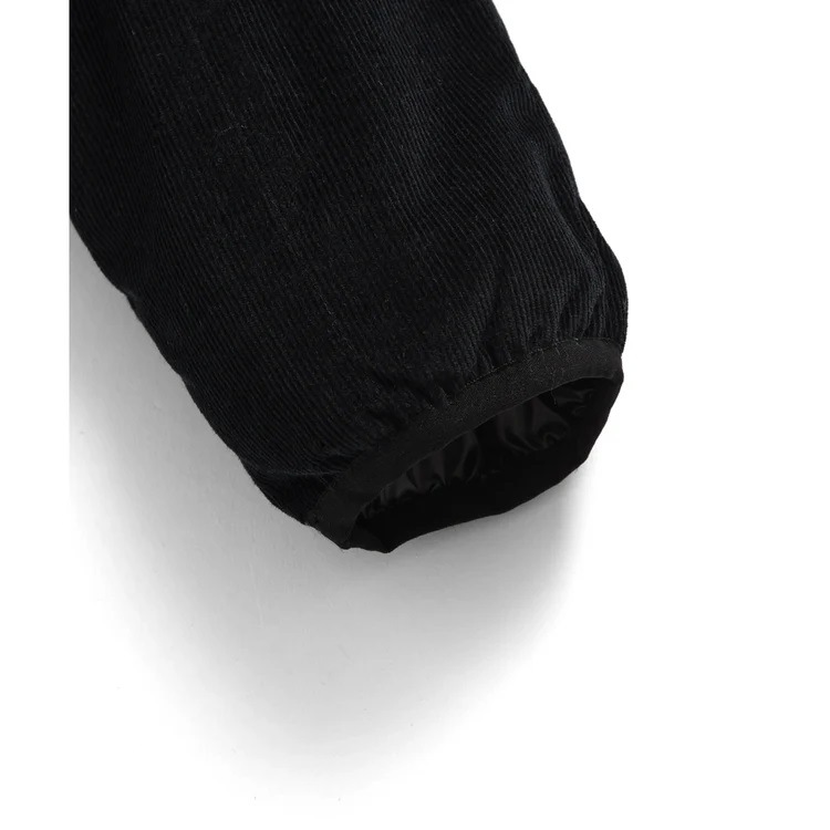 TAION タイオン ワーク クルーネック コーデュロイ×ダウンジャケット ブラック TAION-104BWK-CT