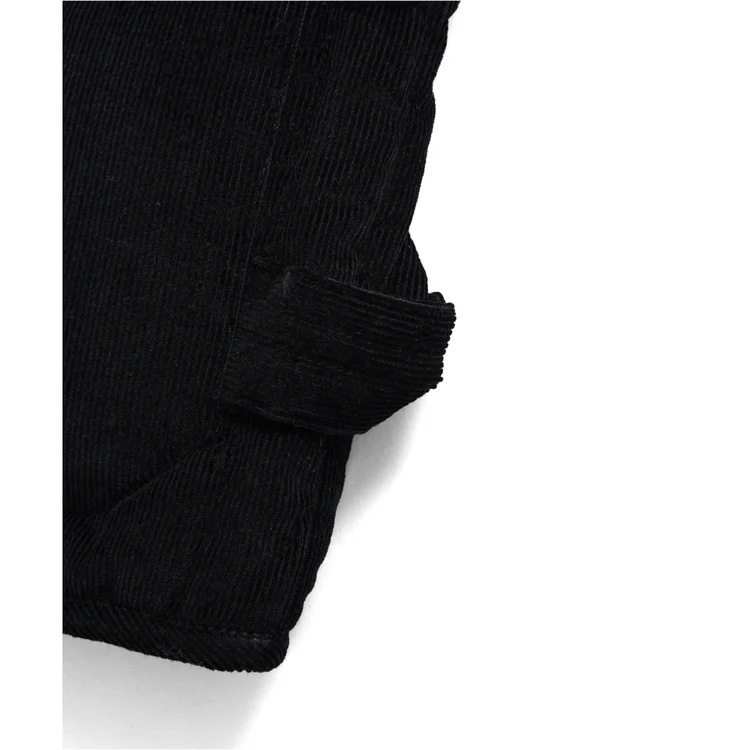 TAION タイオン ワーク クルーネック コーデュロイ×ダウンジャケット ブラック TAION-104BWK-CT