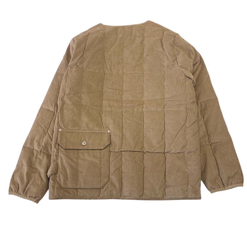 TAION タイオン ワーク クルーネック コーデュロイ×ダウンジャケット ベージュ TAION-104BWK-CT