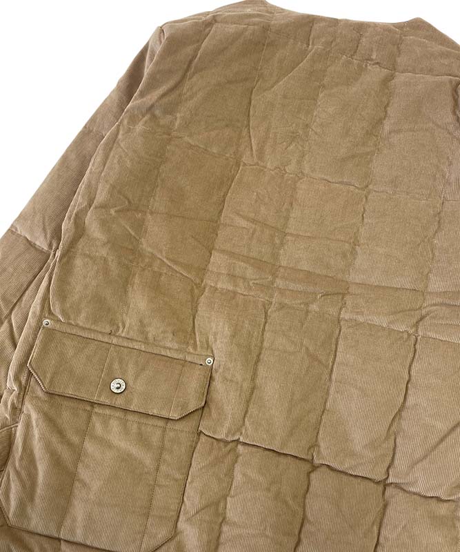 TAION タイオン ワーク クルーネック コーデュロイ×ダウンジャケット ベージュ TAION-104BWK-CT