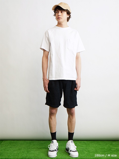 グッドオン GOODON ショートスリーブヘビーラグランポケットTシャツ P-ネイビー