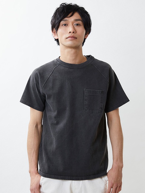 グッドオン GOODON ショートスリーブヘビーラグランポケットTシャツ P-ネイビー