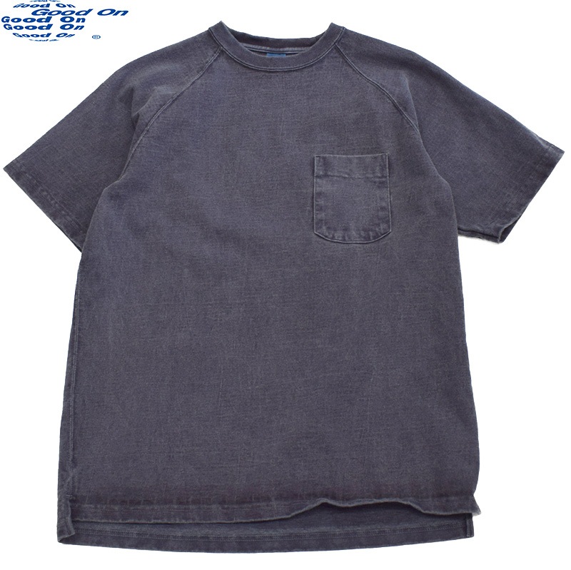 グッドオン GOODON ショートスリーブヘビーラグランポケットTシャツ P-ネイビー