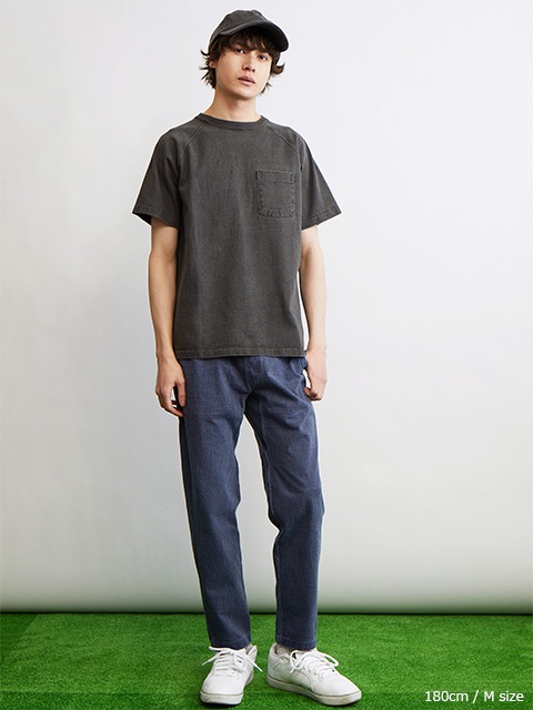 グッドオン GOODON ショートスリーブヘビーラグランポケットTシャツ P-ネイビー