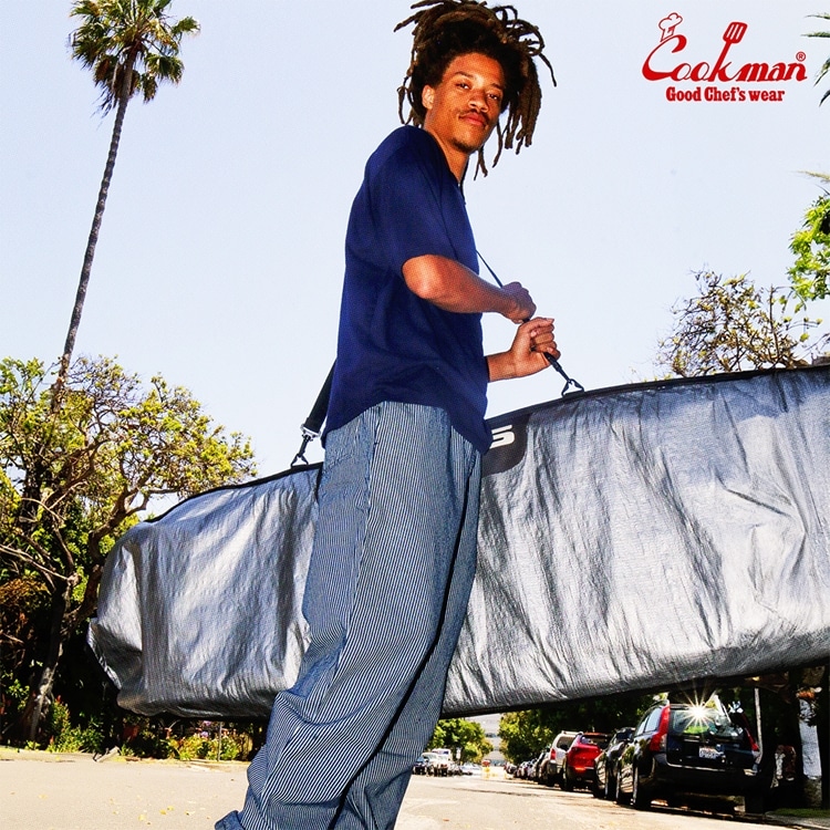 クックマン COOKMAN シェフパンツ ヒッコリー ネイビー 231-34806