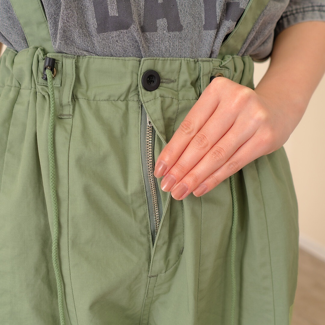 mililopiulu ミリロピュール サスペンダー リラックス パラシュートパンツ 225891