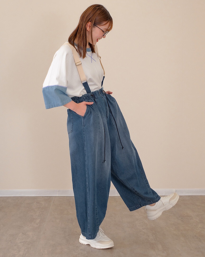 mililopiulu ミリロピュール サスペンダー リラックス パラシュートパンツ 225891