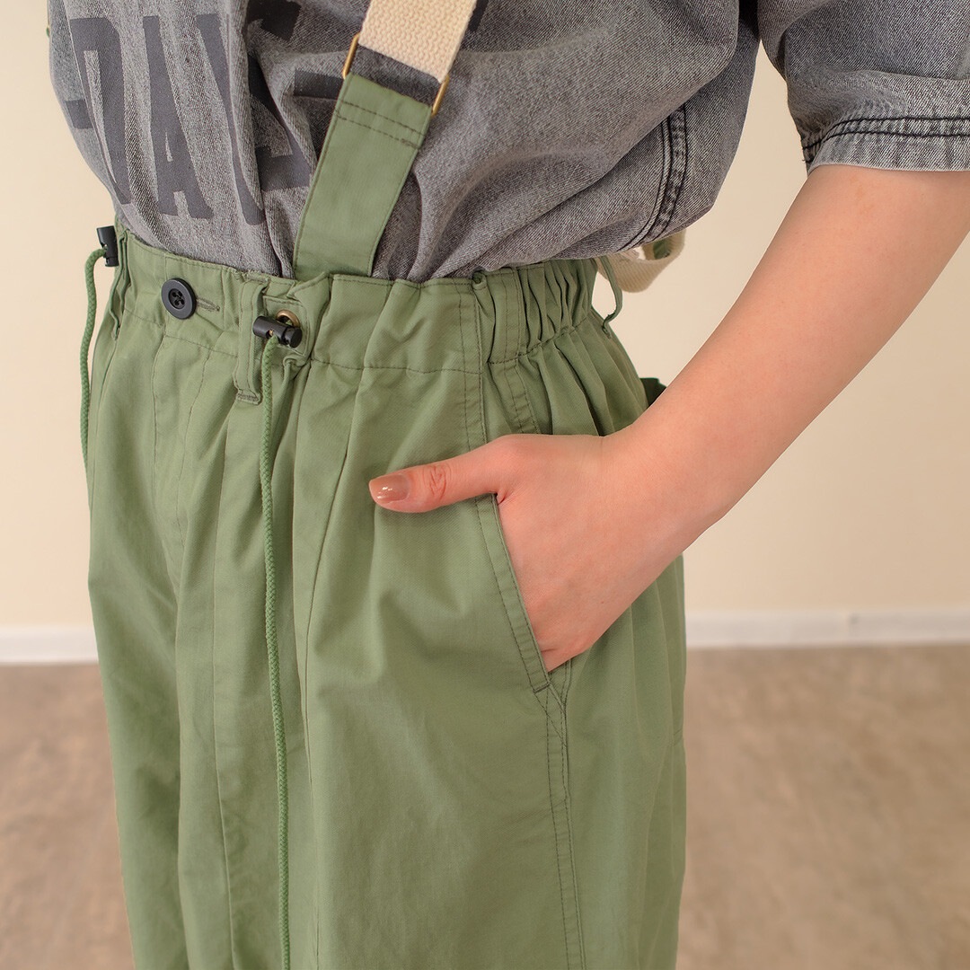 mililopiulu ミリロピュール サスペンダー リラックス パラシュートパンツ 225891