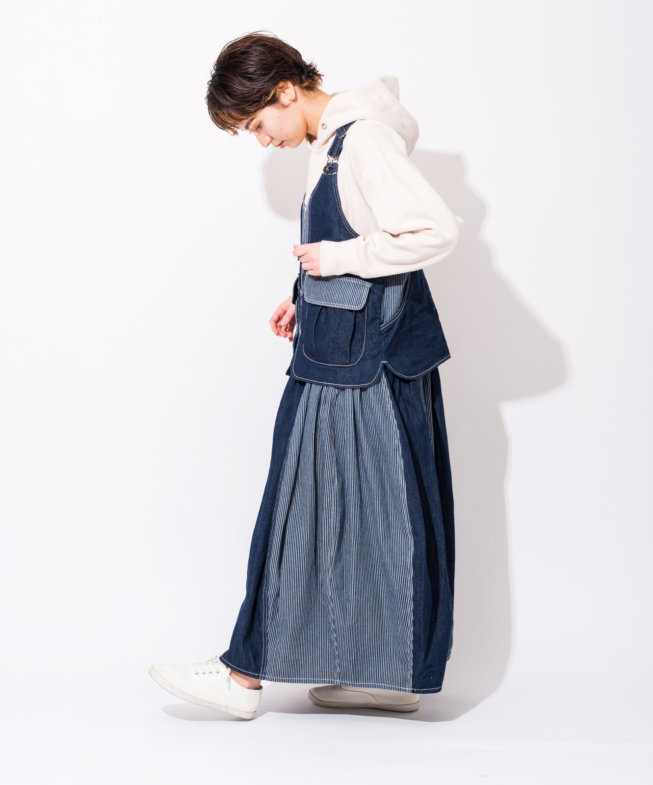 ぽん丸 balloon border polo shirt / バルーンボーダーポロシャツ