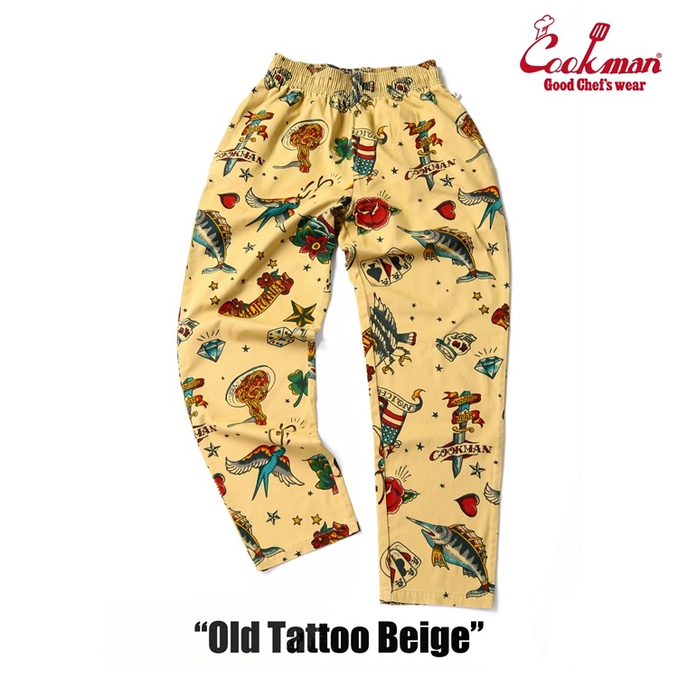 クックマン COOKMAN シェフパンツ オールドタトゥー Old Tattoo Beige 231-51801