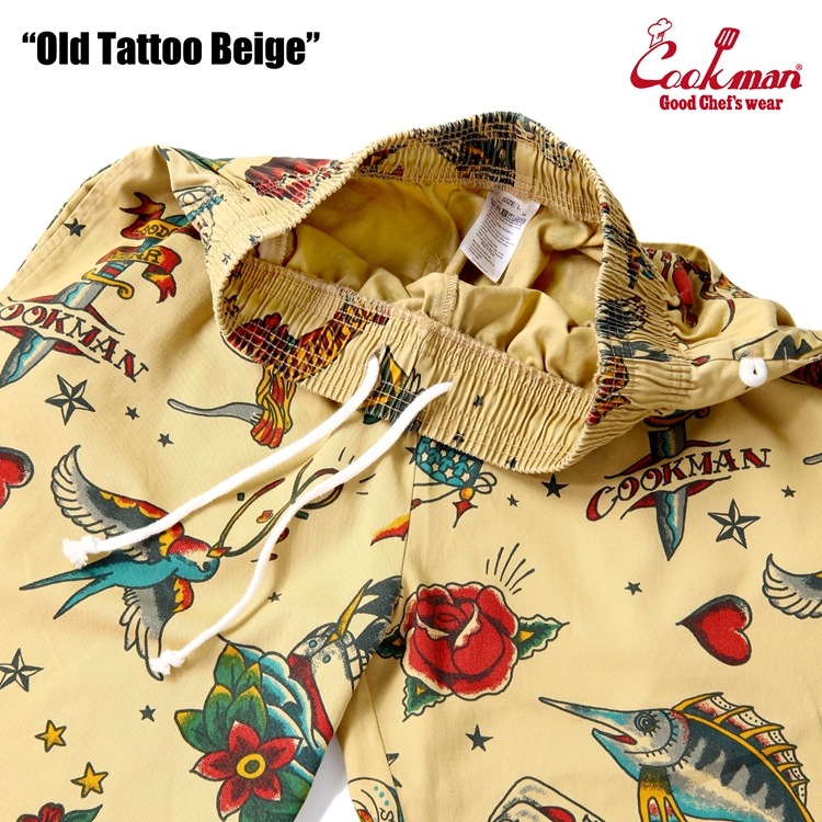 クックマン COOKMAN シェフパンツ オールドタトゥー Old Tattoo Beige 231-51801