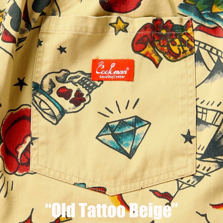 クックマン COOKMAN シェフパンツ オールドタトゥー Old Tattoo Beige 231-51801