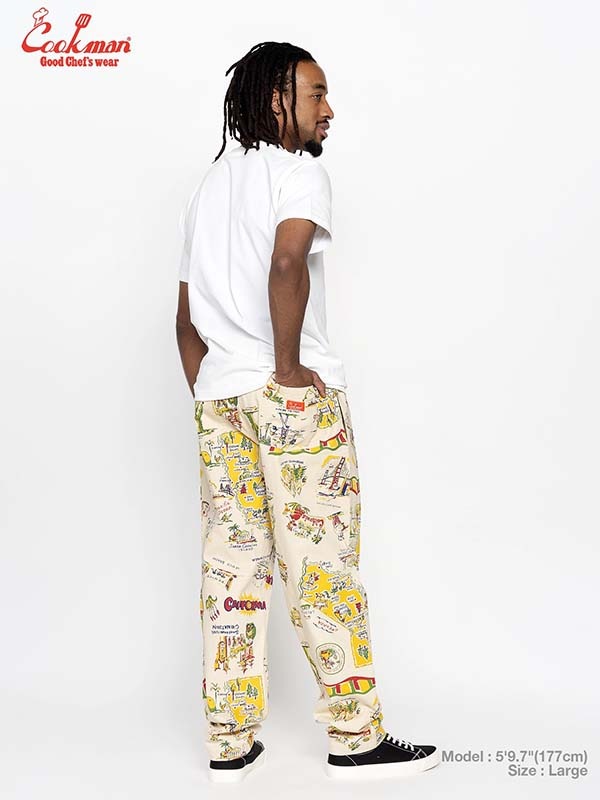 クックマン COOKMAN シェフパンツ スーベニアマップカリフォルニア 231-61867