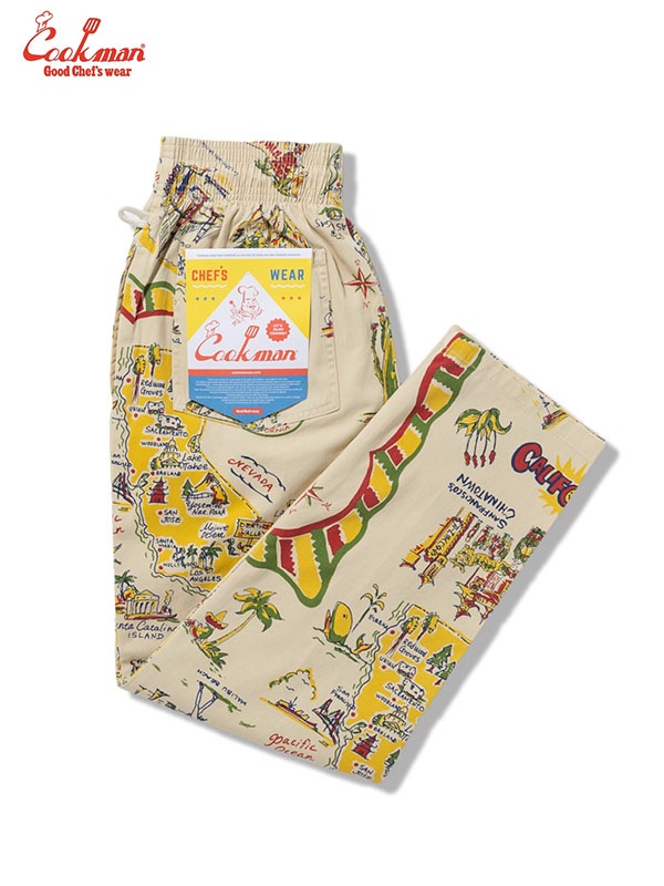 クックマン COOKMAN シェフパンツ スーベニアマップカリフォルニア 231-61867