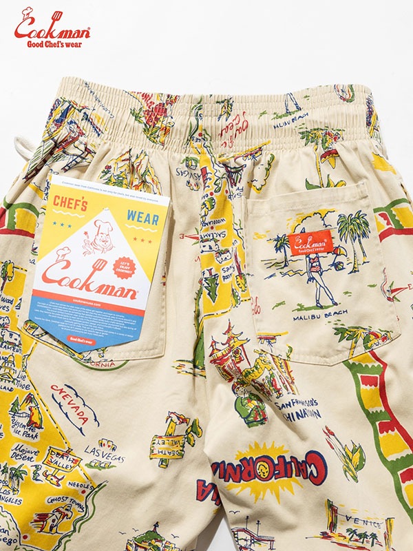 クックマン COOKMAN シェフパンツ スーベニアマップカリフォルニア 231-61867