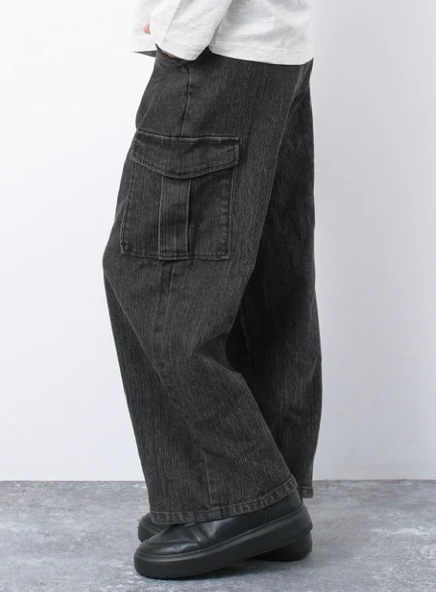 RICO SUCRE リコシュクレ ワイドカーゴ ケミカルデニム 253901