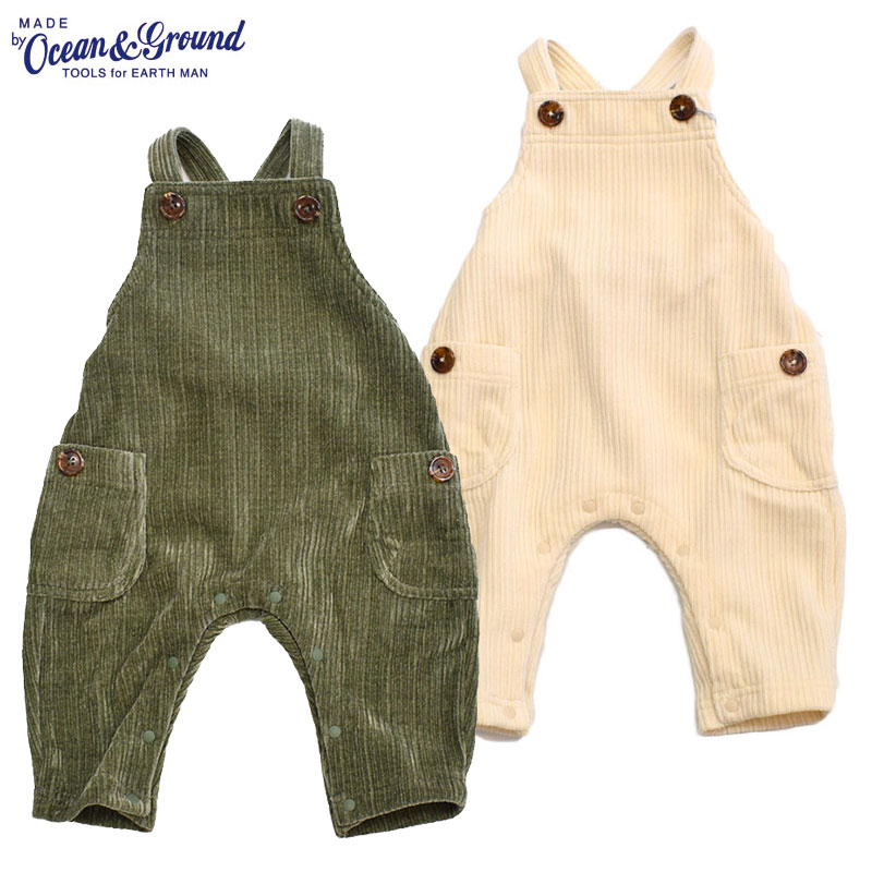 オーシャンアンドグラウンド Lastella ジャンボニットコールサロペット 3327704