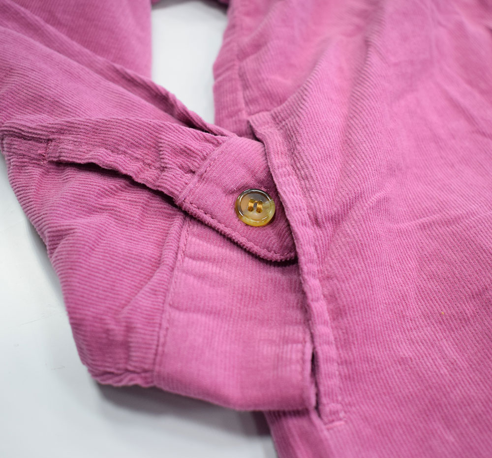 オーシャンアンドグラウンド コーデュロイシャツワンピース パープル