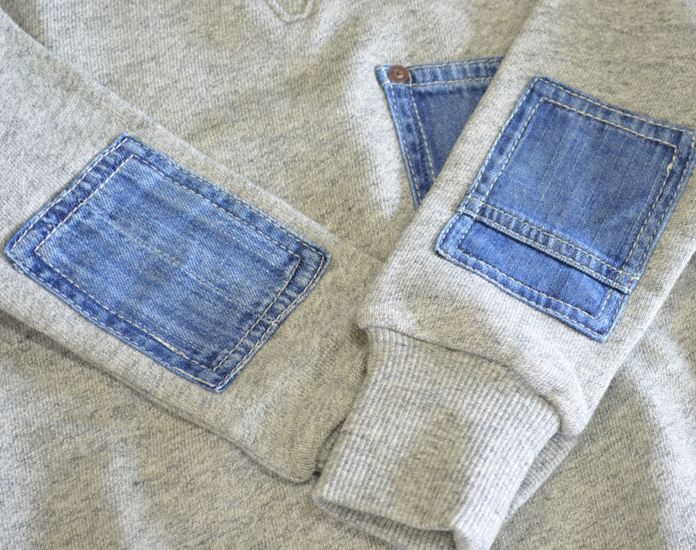 オーシャンアンドグラウンド デニムポケットスウェット グレー