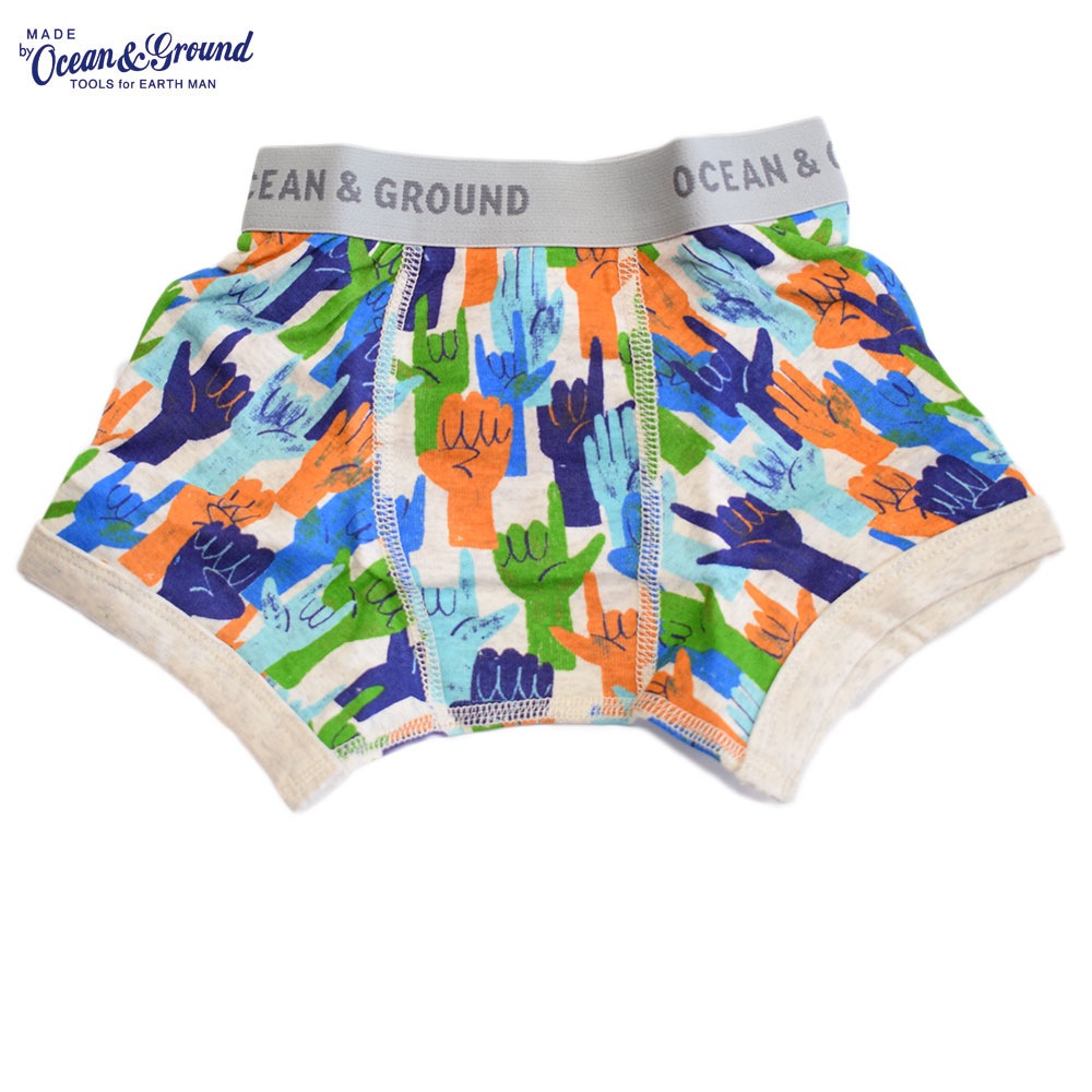 オーシャンアンドグラウンド ボクサーパンツ HANDHAND ネイビー
